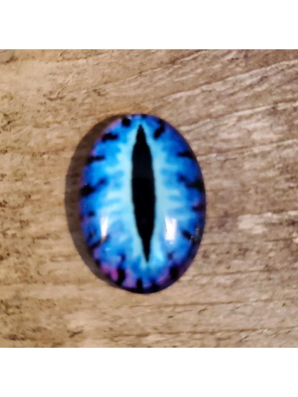 Dragon Eyes Black Blue Pink GoT Fan Glass Cabochons 18x13mm Oval 2 pcs